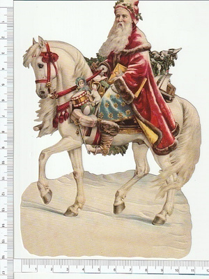 * EF - BK 5124, pukki ratsastaa, 16,5x11,5 cm, UUSI *