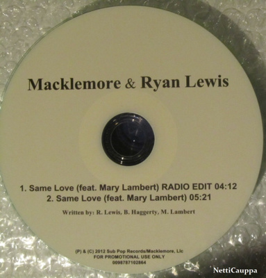 Macklemore & Ryan Lewis • Same Love PROMO CDr-Single