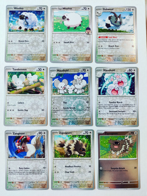 Pokemon Reverse Holo kortteja 9kpl