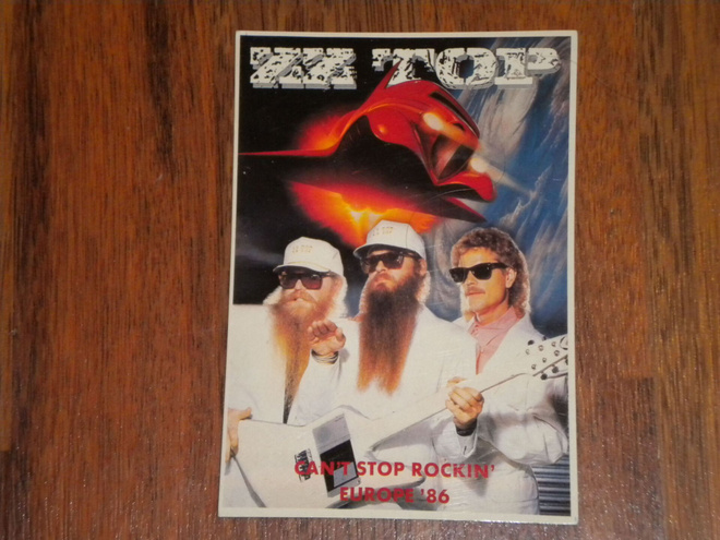 postikortti ZZ TOP Europe 1986
