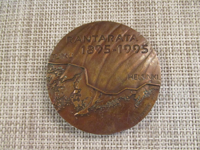 Rantarata mitali 1895-1995 mitali /Johan Verkerk 95.