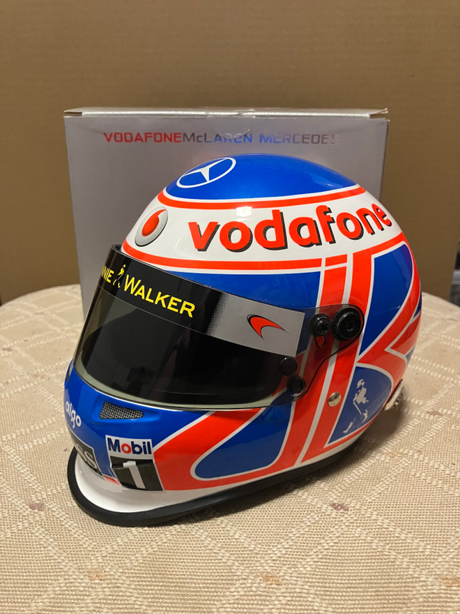 2010 Jenson Button McLaren Mercedes 1:2 Mini Helmet