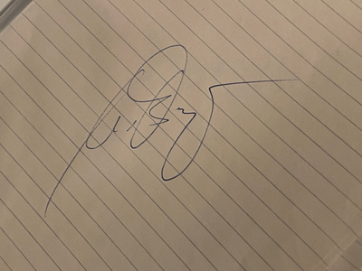 Udo Beyerin nimikirjoitus paperilla
