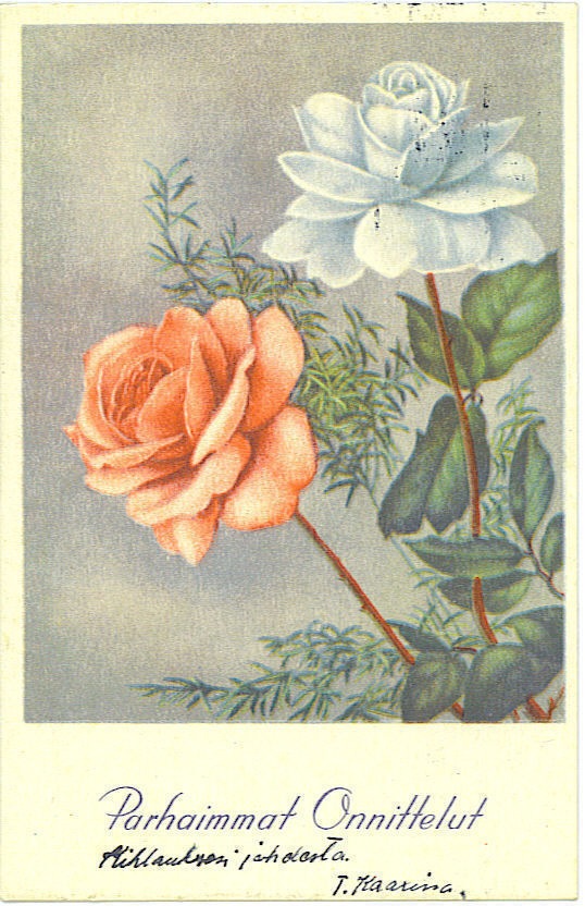 Kaksi ruusua. v.1944 selvä leima