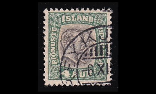 Islanti 25 o Virkamerkki Kaksi kuningasta 4 A (1907)