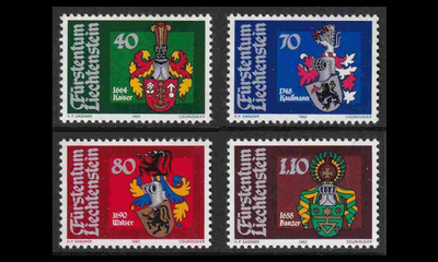 Liechtenstein 793-6 ** Vaakunoita (1982)