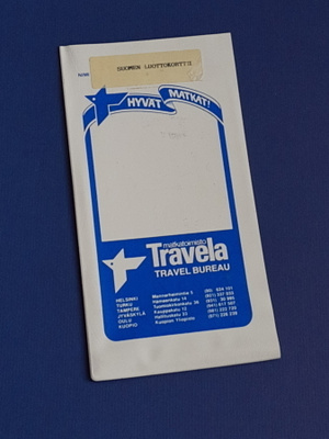 Matkatoimisto Travela LENTOLIPPUTASKU 1980-90 luku