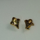 Kultaiset 14 k timanttileikattu/ satiini matta korvakorut Uu - pikkukuva 5