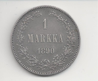 1890 1 mk hopeaa