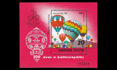 Unkari 3607BL162 ** Ilmailu 200v kuumailmapalloja (1983)