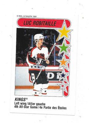1991-92 Panini NHL #324 Luc Robitaille , Los Angeles Kings