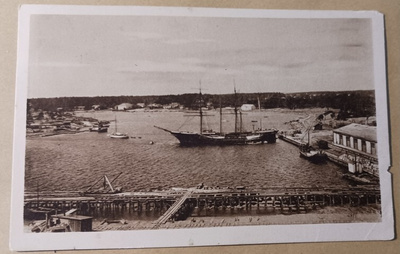 Hanko, satamaa, purjelaiva, höyrylaivoja, p. 1943