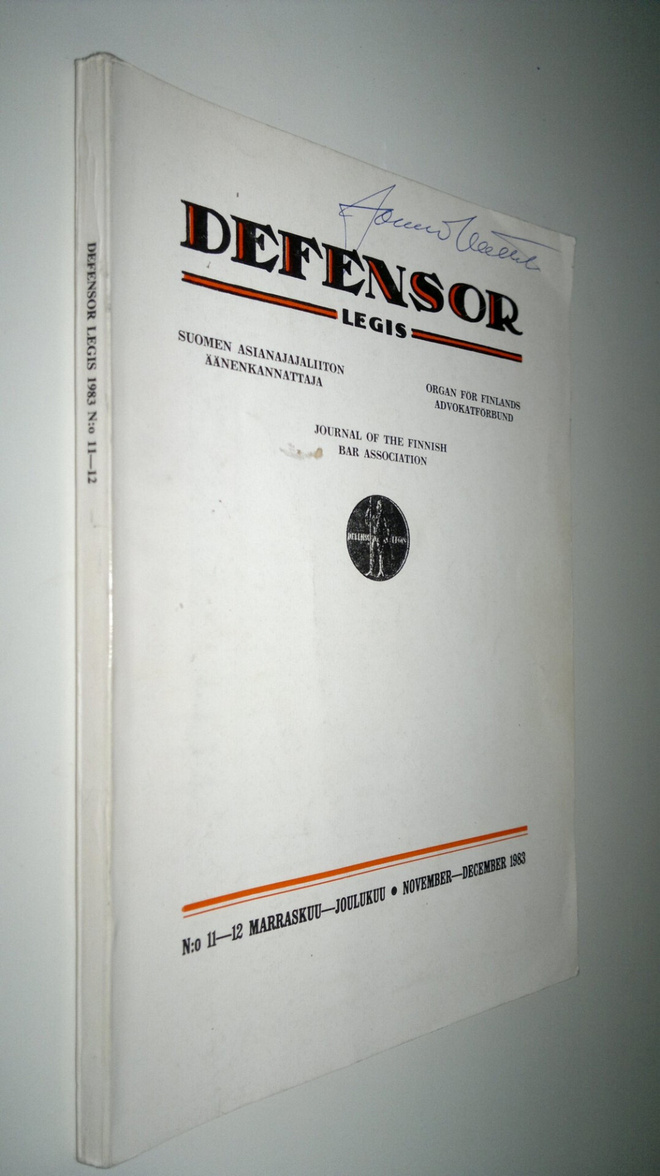 Defensor legis 1983 nro 11-12 Suomen asianajajaliiton ään...