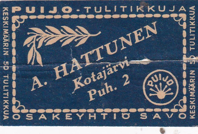 Kotajärvi, A. Hattunen , Puijo   7/9