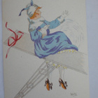 VANHA Postikortti Lentokone Sign MiKi Art Deco UPEA n. 1920 - pikkukuva 1