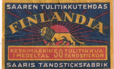 Finlandia. Saaren Tulitikkutehdas .  s92