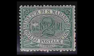 San Marino 1 (*) Käyttösarja numero 2 C (1877)
