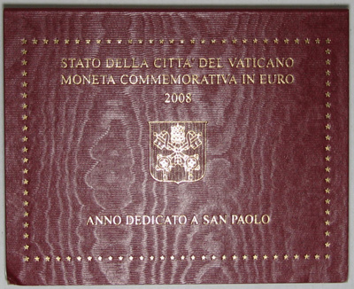 2008 Vatikaani 2€ Erikoisraha Saint Paulsin Vuosi kansiossa