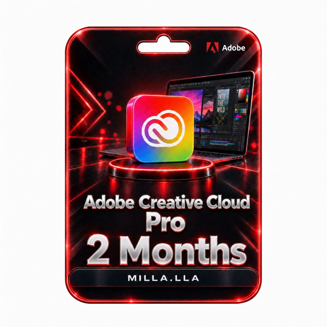 Adobe Creative Cloud Pro 2 kuukautta tilaus, redeem-koodi