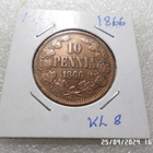 10  penniä   1866   kulkematon  runsas patinoinin alku . - pikkukuva 1