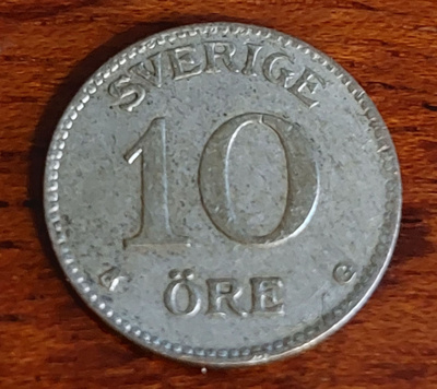 Ruotsin 10 ören hop.kolikoita