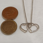 Design Double Heart Hopea riipus kaulakoru MJH 925 - pikkukuva 3