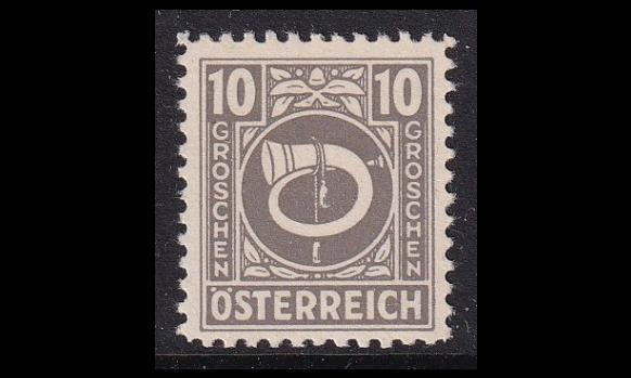 Itävalta 727 ** Käyttösarja Postitorvi 10 g (1945)