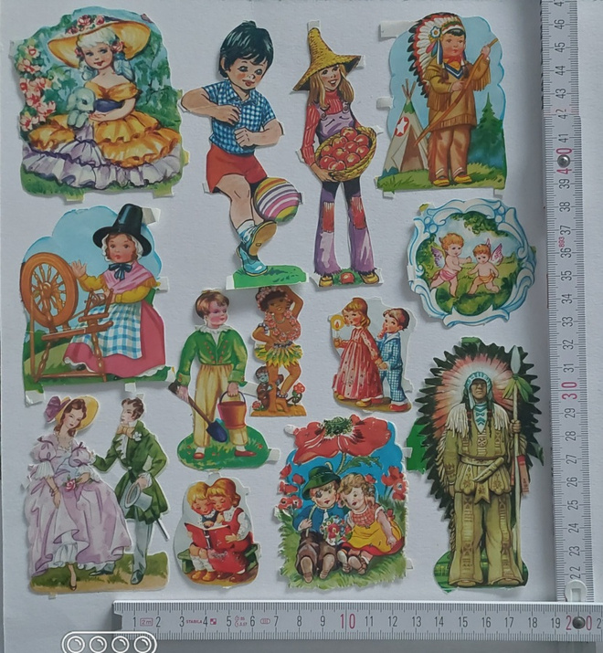 Kiiltokuva setti nro 24 Lapset vintage