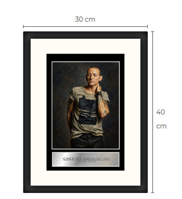 Uusi Chester Bennington art print kehystetty 30 cm x 40 cm