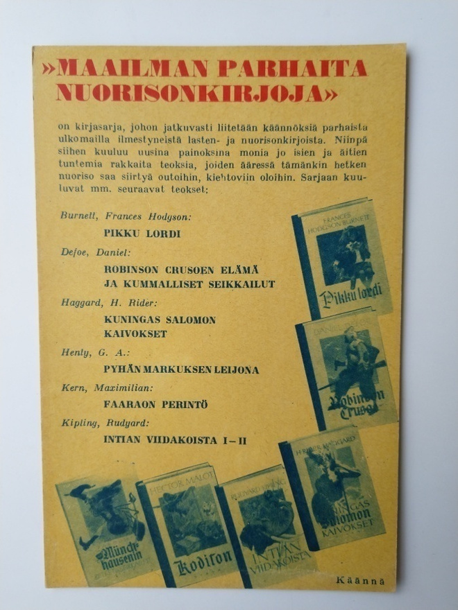 Mainoskirjanmerkki Maailman parhaita nuorisokirjoja Otava
