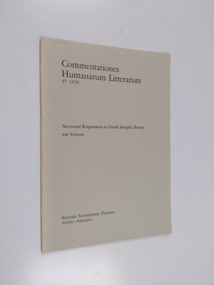 Erik Wahlström : Accentual responsion in Greek strophic p...