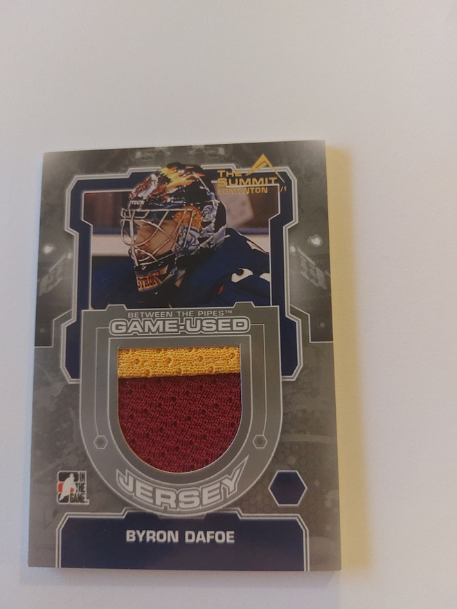 2012-13 Between The Pipes Jerseys #M16 Byron Dafoe Expo 1/1