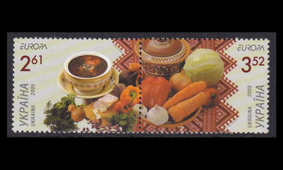 Ukraina 721-2p ** Europa gastronomia vihkomerkit (2005)