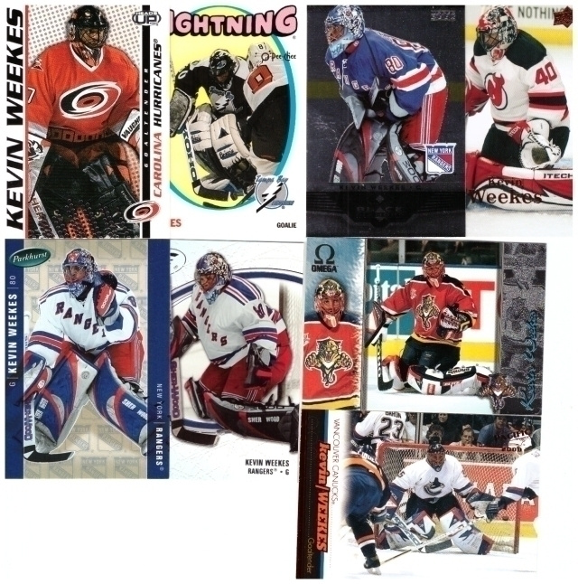 8 x Mv KEVIN WEEKES  Hurricanes, Rangers, Canucks....
