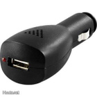 Deltaco USB laturi autoon, USB A naaras, 1A, musta *UUSI* - pikkukuva 1