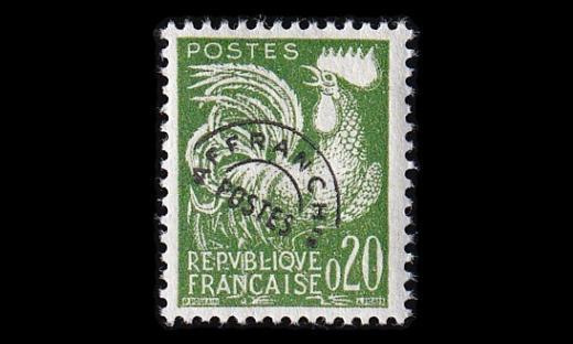 Ranska 1303 ** Ennakkomitätöinti kukko 0.20 Fr (1960)