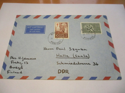 1965 Porvoo lentopostikuori DDReen