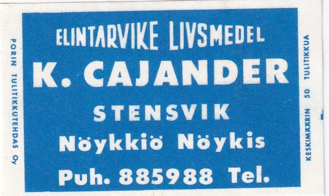 Stensvik, Nöykkiö,Nöykis ,   K. Cajander    7/11