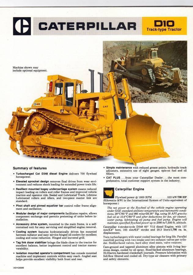 Esite Caterpillar D10 puskutraktori 1980