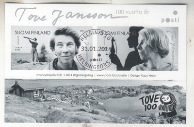 2014 Tove Jansson blokki leimattuna.