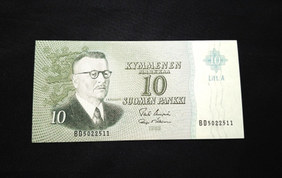 10 Markkaa 1986 Litt,A Kunto 9-10