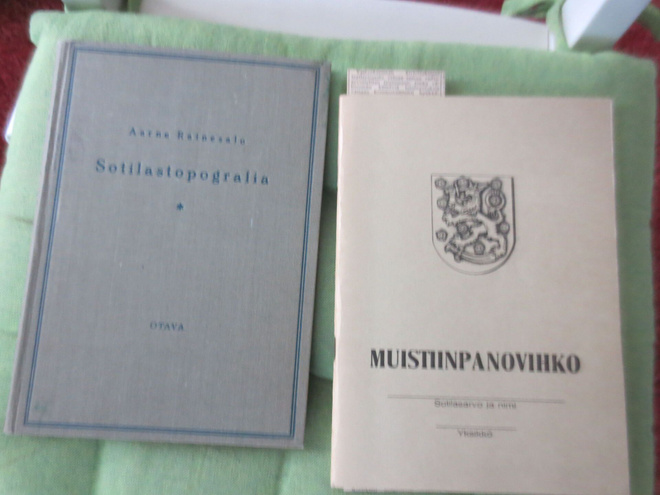Sotilastopografia Aarne Rainesalo v.1934+ Sotil. Muist.vihko