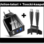 Uusi musta Uslion 65W GaN-laturi ja 1m TOOCKI kaapeli #29620 - pikkukuva 1