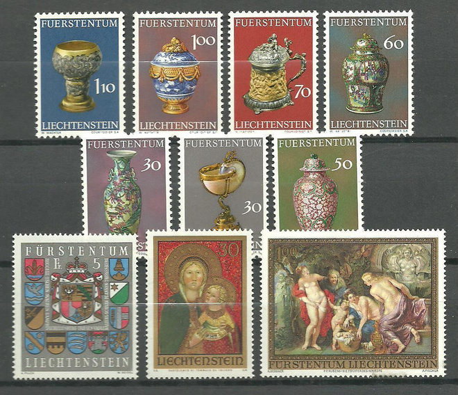 LIECHTENSTEIN levyllinen postituoreita merkkejä **