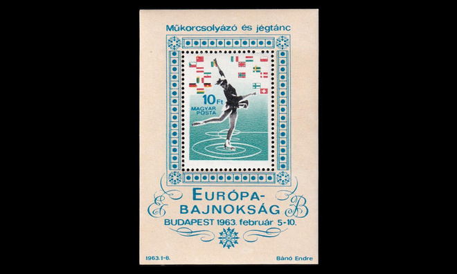 Unkari 1905BL37 ** Taitoluistelun EM-kilpailut blokki (1963)