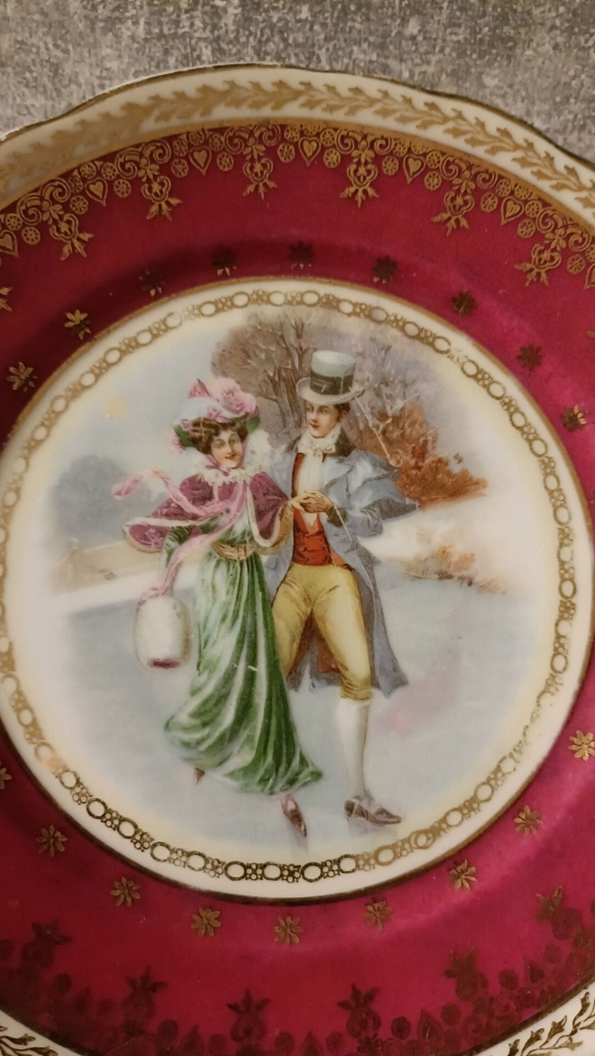 Antiikki Posliini Lautanen Gardner Venäjä 1800-luku
