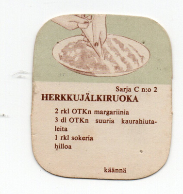 Kahvilappu Sarja C n:o 2 HERKKUJÄLKIRUOKA