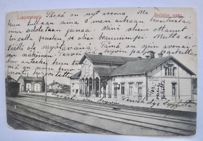 VANHA Postikortti Lappeenranta Rautatie Asema 1906