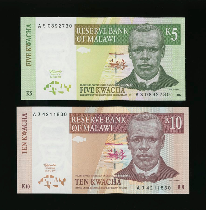 Malawi 5 + 10 Kwacha 1997 P36-P37, UNC
