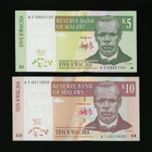 Malawi 5 + 10 Kwacha 1997 P36-P37, UNC - pikkukuva 1